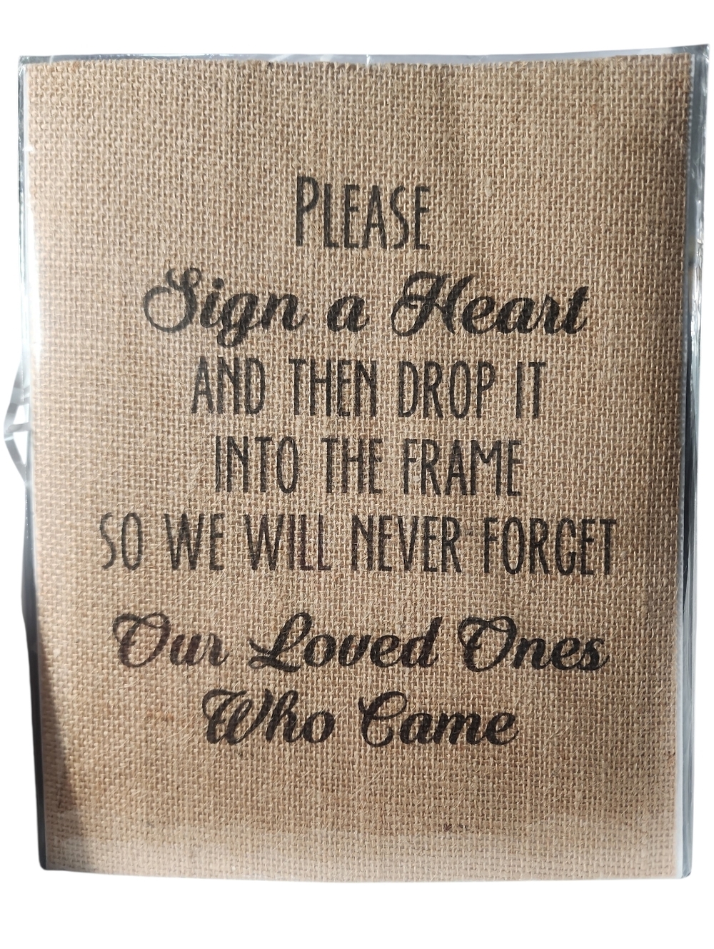 Rustic Burlap 'Sign a Heart' Memory Frame Accent - Picture 2 of 6